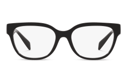 Shop VERSACE Greca Motif Pillow Eyeglasses in Black online.