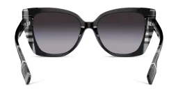 Shop BURBERRY Cat-Eye Sunglasses in Black/Check White Black online.