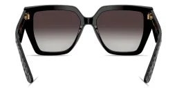 Shop Dolce & Gabbana DG Motif Square Sunglasses in Black Texture Cocco online.
