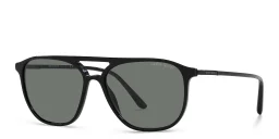 Shop GIORGIO ARMANI Pilot Sunglasses in Black online.