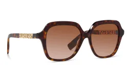 Shop BURBERRY Square Sunglasses in Dark Havana online.