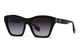 Shop BURBERRY Square Sunglasses in Black online.