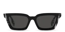 Shop BURBERRY Square Sunglasses in Black online.