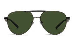 Shop BVLGARI Pilot Sunglasses in Ruthenium online.
