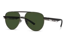 Shop BVLGARI Pilot Sunglasses in Ruthenium online.