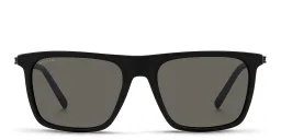 Shop BVLGARI Square Sunglasses in Matte Black online.