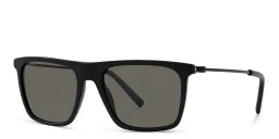 Shop BVLGARI Square Sunglasses in Matte Black online.