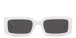 Shop Dolce & Gabbana Rectangle Sunglasses in White online.