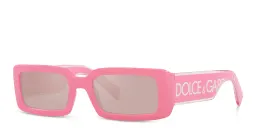 Shop Dolce & Gabbana Rectangle Sunglasses in Pink online.
