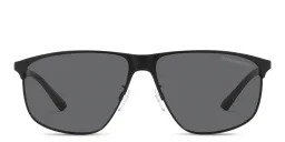 Shop Emporio Armani Logo Pillow Sunglasses in Matte Black online.