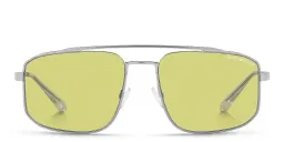 Shop Emporio Armani Logo Square Sunglasses in Matte Silver online.