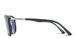 Shop Emporio Armani Logo Pillow Sunglasses in Matte Blue online.