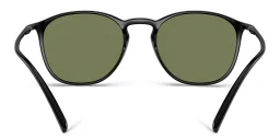 Shop GIORGIO ARMANI Round Sunglasses in Shiny Black online.