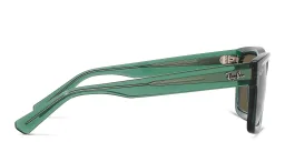 Shop Ray-Ban Warren Unisex Rectangle Sunglasses in Transparent Green online.
