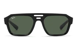 Shop Ray-Ban Corrigan Unisex Irregular Sunglasses in Black online.