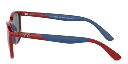 Shop Ray-Ban Junior Logo Kids Square Sunglasses in Red online.