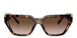 Shop TIFFANY Irregular Sunglasses in Havana online.