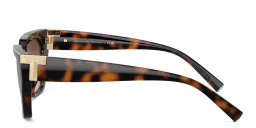 Shop TIFFANY Irregular Sunglasses in Havana online.