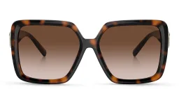 Shop TIFFANY T Motif Oversized Square Sunglasses in Havana online.