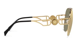 Shop VERSACE Medusa Unisex Wide Pilot Sunglasses in Gold online.