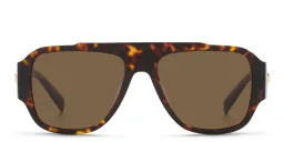 Shop VERSACE Medusa Pillow Sunglasses in Havana online.