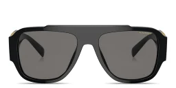 Shop VERSACE Medusa Pillow Sunglasses in Black online.