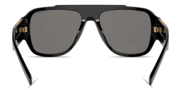 Shop VERSACE Medusa Pillow Sunglasses in Black online.