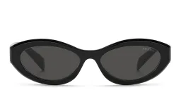 Shop PRADA Irregular Sunglasses in Black online.