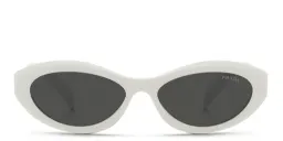 Shop PRADA Irregular Sunglasses in Talc online.