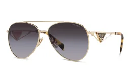 Shop PRADA Pilot Sunglasses in Pale Gold online.
