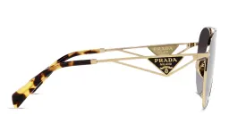 Shop PRADA Pilot Sunglasses in Pale Gold online.