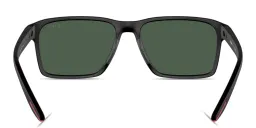 Shop Prada Linea Rossa Logo Rectangle Sunglasses in Black online.