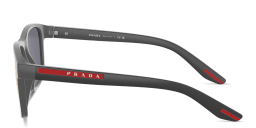Shop Prada Linea Rossa Logo Signature Pillow Sunglasses in Grey Rubber online.