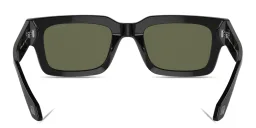 Shop GIORGIO ARMANI Rectangle Sunglasses in Black online.