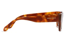 Shop GIORGIO ARMANI Rectangle Sunglasses in Havana online.