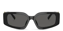 Shop TIFFANY Rectangle Sunglasses in Black online.