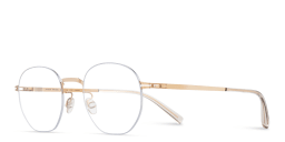 Shop MYKITA Unisex Wataru Rimless Round Eyeglasses in Beige online.