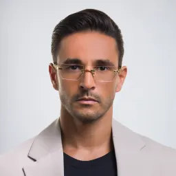 Shop BALMAIN Unisex Rimless Rectangle Eyeglasses in Gold online.