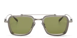 Shop AKONI Unisex Square Sunglasses in Black online.