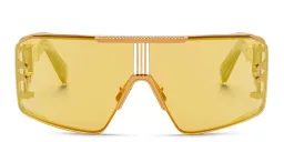 Shop BALMAIN Unisex Wide Irregular Sunglasses in Gold online.
