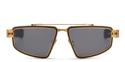 Shop BALMAIN Unisex Aviator Sunglasses in Black online.