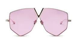 Shop VALENTINO Unisex Oversized Irregular Sunglasses in Silver online.
