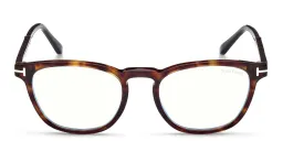 Shop TOM FORD Unisex Round Eyeglasses in Dark Havana online.