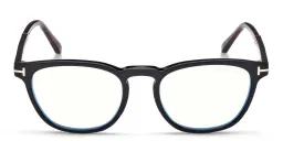 Shop TOM FORD Unisex Round Eyeglasses in Shiny Black online.