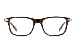 Shop MONTBLANC Rectangle Eyeglasses in Havana online.
