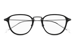 Shop MONTBLANC Snowcap Round Eyeglasses in Black online.