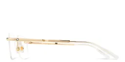 Shop MONTBLANC Rimless Rectangle Eyeglasses in Gold online.