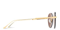 Shop Cartier Signature 'C'de Cartier Round Sunglasses in Gold online.