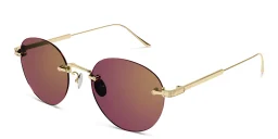 Shop Cartier Signature 'C'de Cartier Round Sunglasses in Gold online.