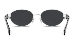 تسوق نظارات شمسية بيضاوية بشعار تريومف المعدني سيلين بلون فضي أونلاين.
